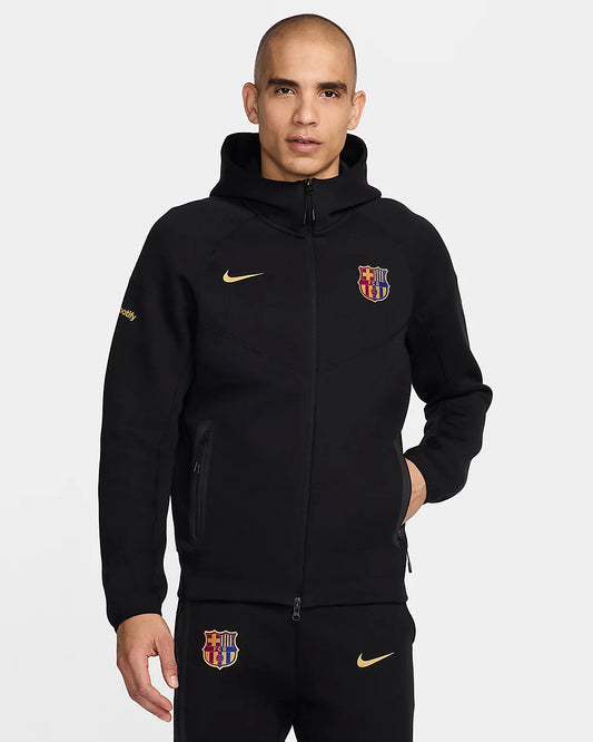 FC Barcelona Tech Fleece Windrunner - Noir/Club Gold